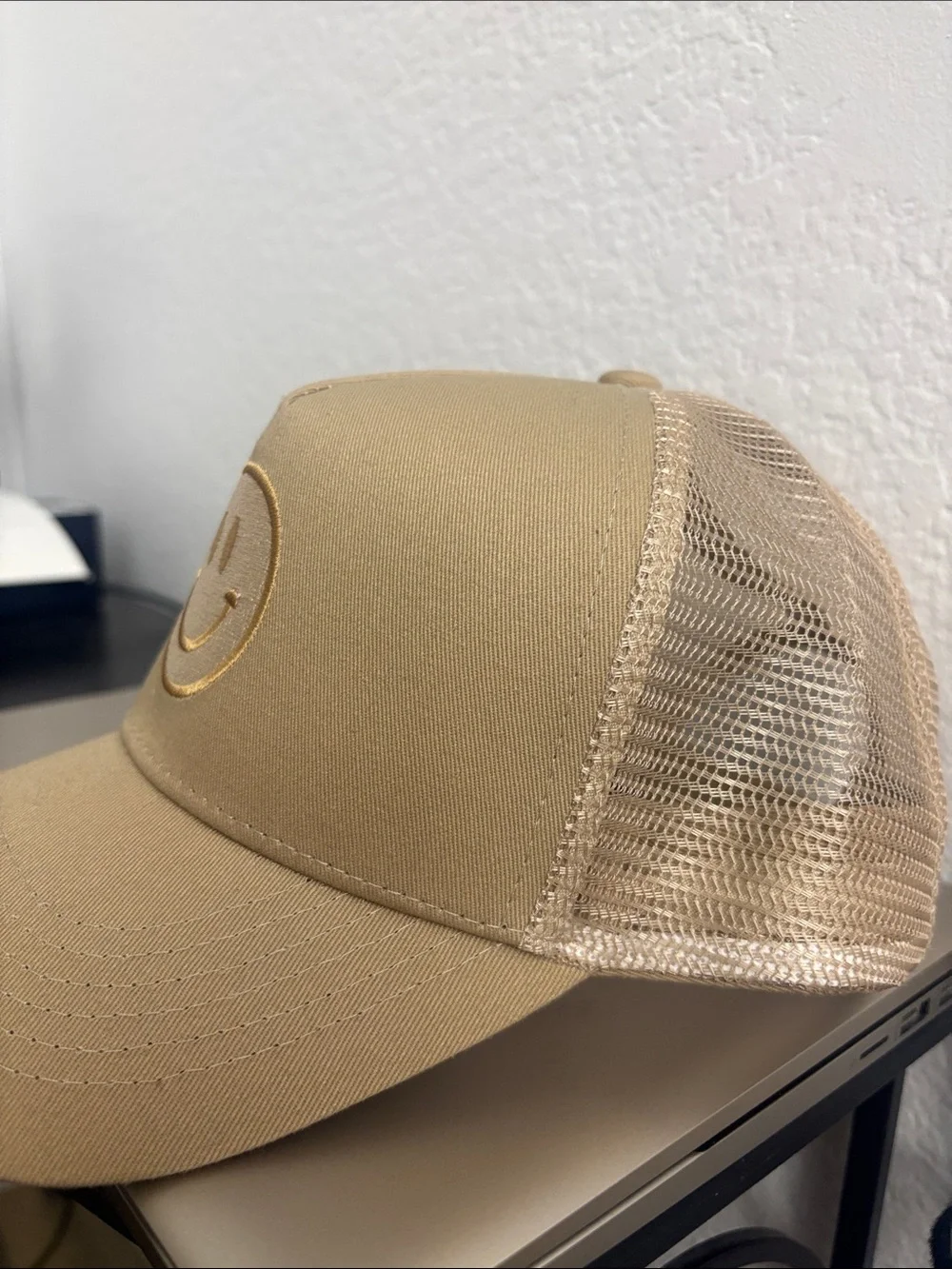 Beige Mesh Trucker Cap - Unbranded